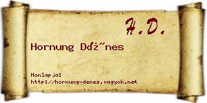 Hornung Dénes névjegykártya